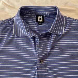 Men's Blue Striped FJ Golf Polo